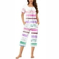 thumbnail image 1 of Wancir Women Pajama Sets Two-Piece Nightwear Short Sleeve Sleepwear 1/4 Button Down Pj Lounge Sets with Long Pants, 1 of 6