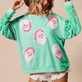 thumbnail image 1 of Wancir Women Sparkle Sequin Christmas Sweatshirt Santa Graphic Crewneck Sweater Long Sleeve Xmas Pullover Tops, 1 of 8