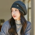 thumbnail image 1 of Wancir Women Wool Beret Hat French Style Winter Warm Solid Color Classic Knit Beret Cap, 1 of 2