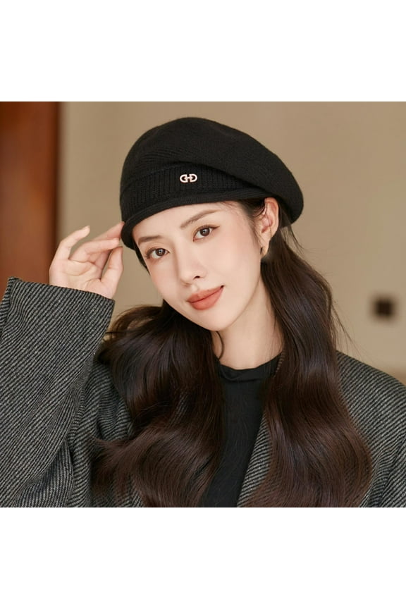 Wancir Women Wool Beret Hat French Style Winter Warm Solid Color Classic Knit Beret Cap