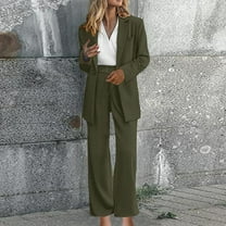 Wancir Women's 2 Piece Outfits Long Sleeve Suit Vest and Wide Leg Pants Business Casual Blazer Sets