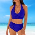 thumbnail image 1 of Wancir Women's Bikini Sets Women's Split High Waisted Solid Color Swimsuit Conservative and Fashionable Bikini Swimsuit, 1 of 6