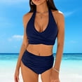 thumbnail image 1 of Wancir Women's Bikini Sets Women's Split High Waisted Solid Color Swimsuit Conservative and Fashionable Bikini Swimsuit, 1 of 6