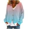 Wancir Women's Cable Knit Long Sleeve Open Front Cardigan Sheep V-Neck Button Down Embroidery Wool Blend Sweater Coat Outwear
