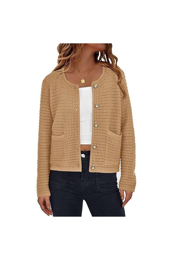 Wancir Women's Cardigans Button Down High Low Solid Knit Loose Cardigans
