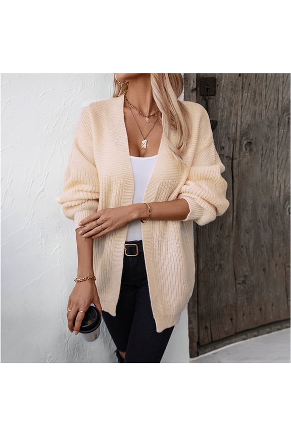 Wancir Women's Cardigans Button Down High Low Solid Knit Loose Cardigans