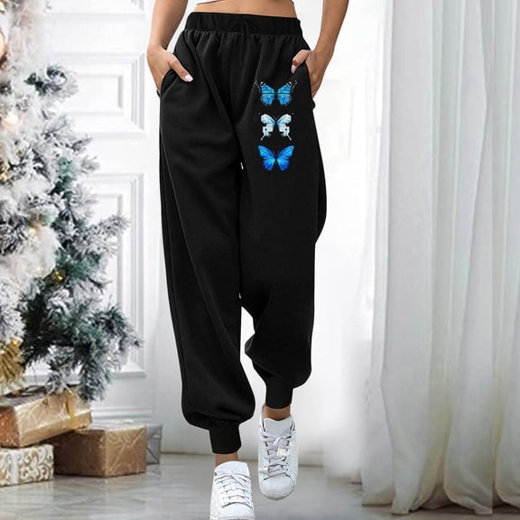 Wancir Women’s Casual Fleece Sweatpants High Waisted Cinch Bottom Lounge Baggy Joggers Pants