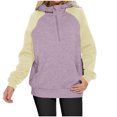 thumbnail image 1 of Wancir Women's Casual Hoodies Color Block Long Sleeve Drawstring Sweatshirts 1/4 Zip Pullover Lightweight Tops with Pocket, 1 of 1