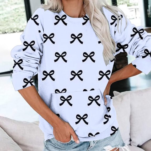 Wancir Women's Casual Long Sleeve Color Block Tops Crewneck Sweatshirts Cute Loose Fit Pullover