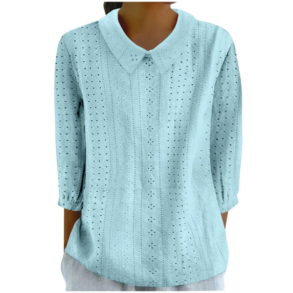 Wancir Women's Dressy Lapel Shirts for Work Office Business Casual Chiffon Blouse Tops