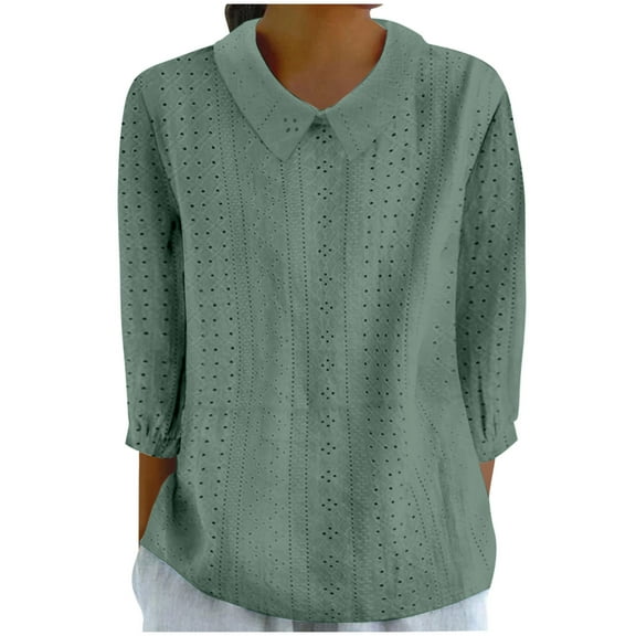 Wancir Women's Dressy Lapel Shirts for Work Office Business Casual Chiffon Blouse Tops