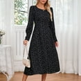 thumbnail image 1 of Wancir Women's Elegant Floral Long Sleeve Round Neck Smocked A-Line Flowy Tiered Maxi Dress, 1 of 6