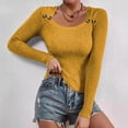 thumbnail image 1 of Wancir Women's Fall Fashion Sweater Long Sleeve Crew Neck Button Stretch Casual Pullover Tops Winter Clothes Trendy, 1 of 6