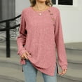thumbnail image 1 of Wancir Women's Henley Tunic Tops Fall Tshirt Long Sleeve Casual Raglan Round Neck Blouses, 1 of 7