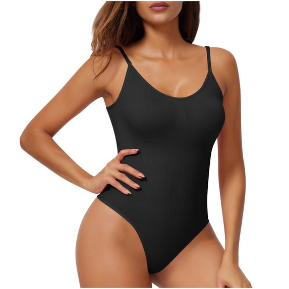 Wancir Women's High-Compression Yoga Bodysuit Solid Color with Tummy Control & Seamless Design