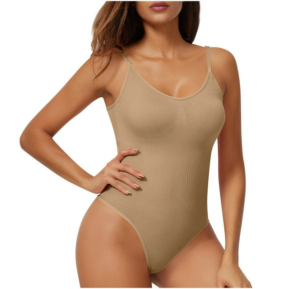 Wancir Women's High-Compression Yoga Bodysuit Solid Color with Tummy Control & Seamless Design