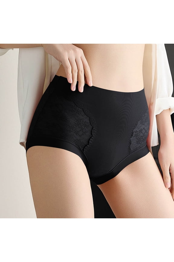 Wancir Women's High-Waist Shaping Panties Lace Trim & Tummy Control