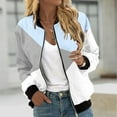 thumbnail image 1 of Wancir Women's Jacket Lightweight Bomber Jackets Pockets Windbreaker Zip-up Casual Moto Outwear, 1 of 5