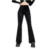 Wancir Women's Lace Flared Legging Pants Gothic High Waist Hollow Patchwork Mesh Bell-Bottom Trousers