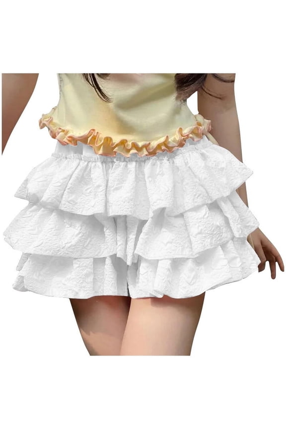 Wancir Women's Lace Ruffles Boyshort Panties Dance Bloomers Shorts Frilly Pettipants