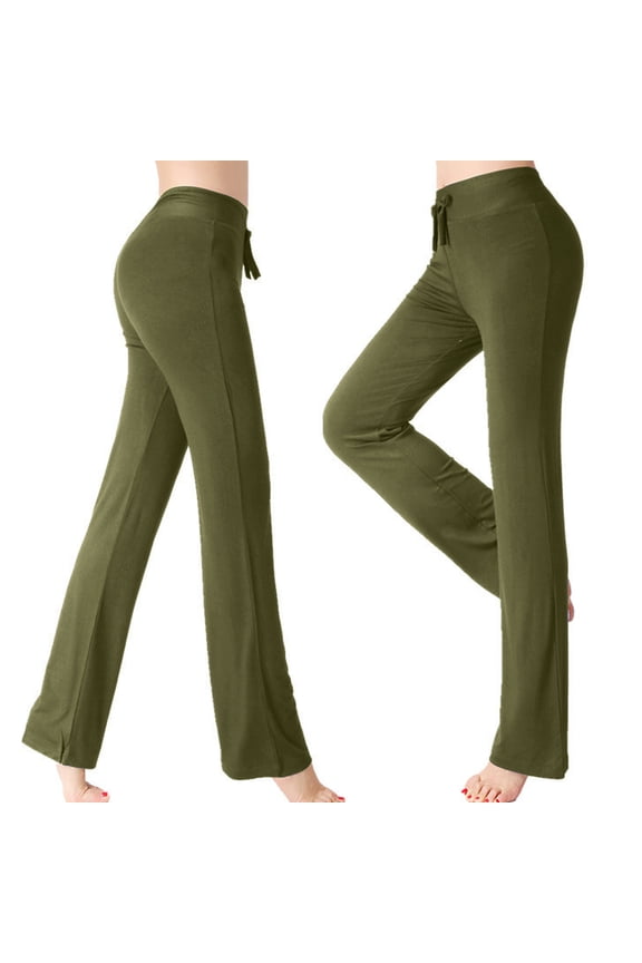 Wancir Women's Long Modal Comfy Drawstring Trousers Loose Straight-Leg for Yoga Running Sporting