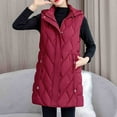 thumbnail image 1 of Wancir Women's Long Puffer Vest Cotton Sleeveless Puffy Jacket with Removable Hood, 1 of 9
