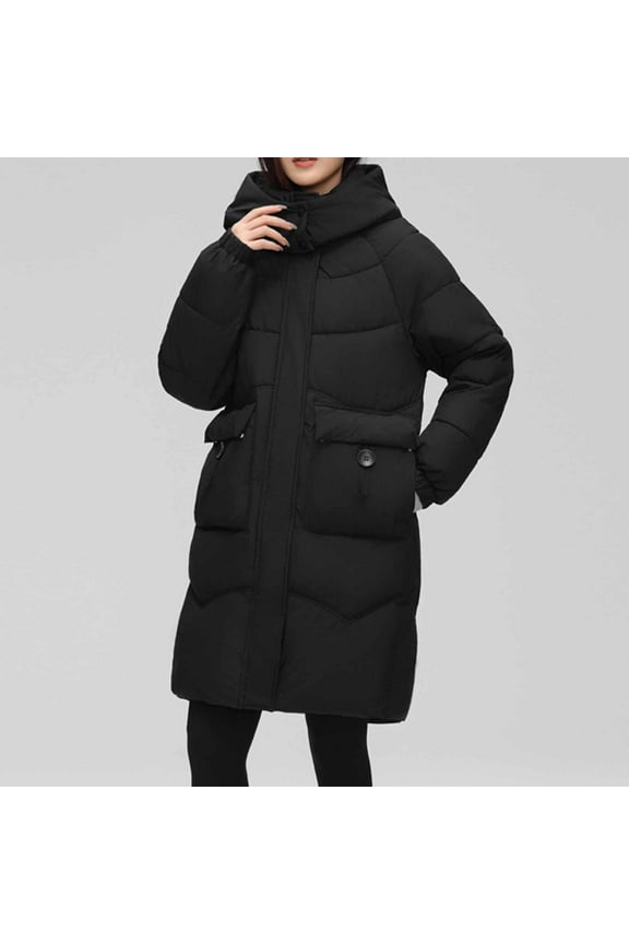 Wancir Women's Mid-Length Parka Winter Outerwear Jacket Soft Fleece Warm Snow Coat
