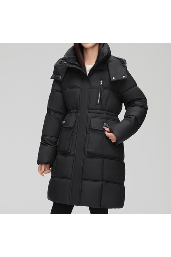 Wancir Women's Mid-Length Parka Winter Outerwear Jacket Soft Fleece Warm Snow Coat