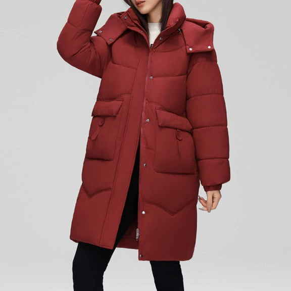 Wancir Women's Mid-Length Parka Winter Outerwear Jacket Soft Fleece Warm Snow Coat