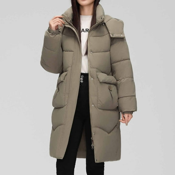 Wancir Women's Mid-Length Parka Winter Outerwear Jacket Soft Fleece Warm Snow Coat