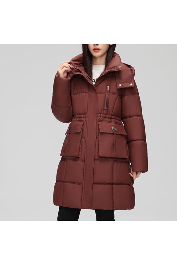 Wancir Women's Mid-Length Parka Winter Outerwear Jacket Soft Fleece Warm Snow Coat