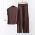 thumbnail image 1 of Wancir Women's Modal Lounge Set Round Neck Top & Wide-Leg Pants, 1 of 3
