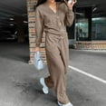 thumbnail image 1 of Wancir Women's Oversize 2 Piece Outfits Matching Lounge Sets Long Sleeve V Neck Cardigan Sweaters Wide Leg Pants Tracksuits S-5XL, 1 of 6