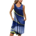 thumbnail image 1 of Wancir Women's Pleated Nightgown Sleeveless Round Neck with Side Pockets, 1 of 5