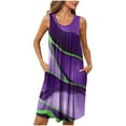 thumbnail image 1 of Wancir Women's Pleated Nightgown Sleeveless Round Neck with Side Pockets, 1 of 5