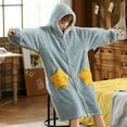 thumbnail image 1 of Wancir Women's Plush Hooded Robe - Long Fleece Bathrobe with Pockets, Soft and Cozy Loungewear Robe, 1 of 4