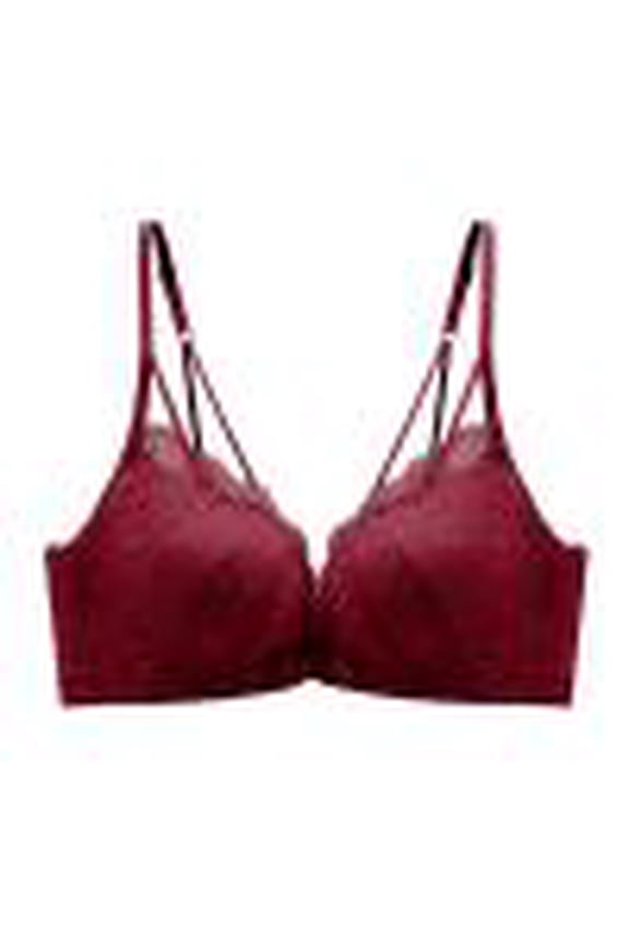 Wancir Women's Printed Front Button No-Wire Bra Fixed Large Size Women Daily Bra