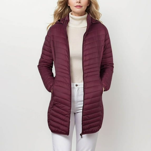 Wancir Women's Quilted Lightweight Puffer Jacket, Winter Coats for Women Long Padded Bubble Coat