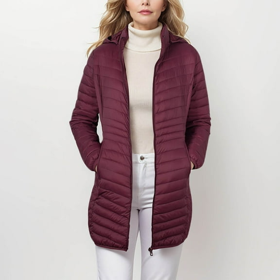 Wancir Women's Quilted Lightweight Puffer Jacket, Winter Coats for Women Long Padded Bubble Coat