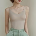 thumbnail image 1 of Wancir Women's Seamless Ice Silk Camisole With Chest Cushion Gathered For A Beautiful Back Worn Inside And Outside V-neck Camisole, 1 of 5