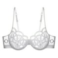 thumbnail image 1 of Wancir Women's Sexy Lace Push Up Plus Size Bra Sheer Balconette Underwire Unlined, 1 of 2