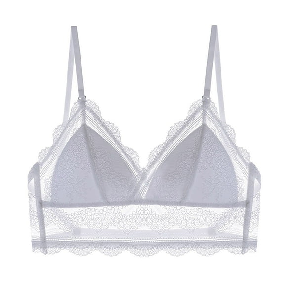 Wancir Women's Sexy Lace Push Up Plus Size Bra Sheer Balconette Underwire Unlined