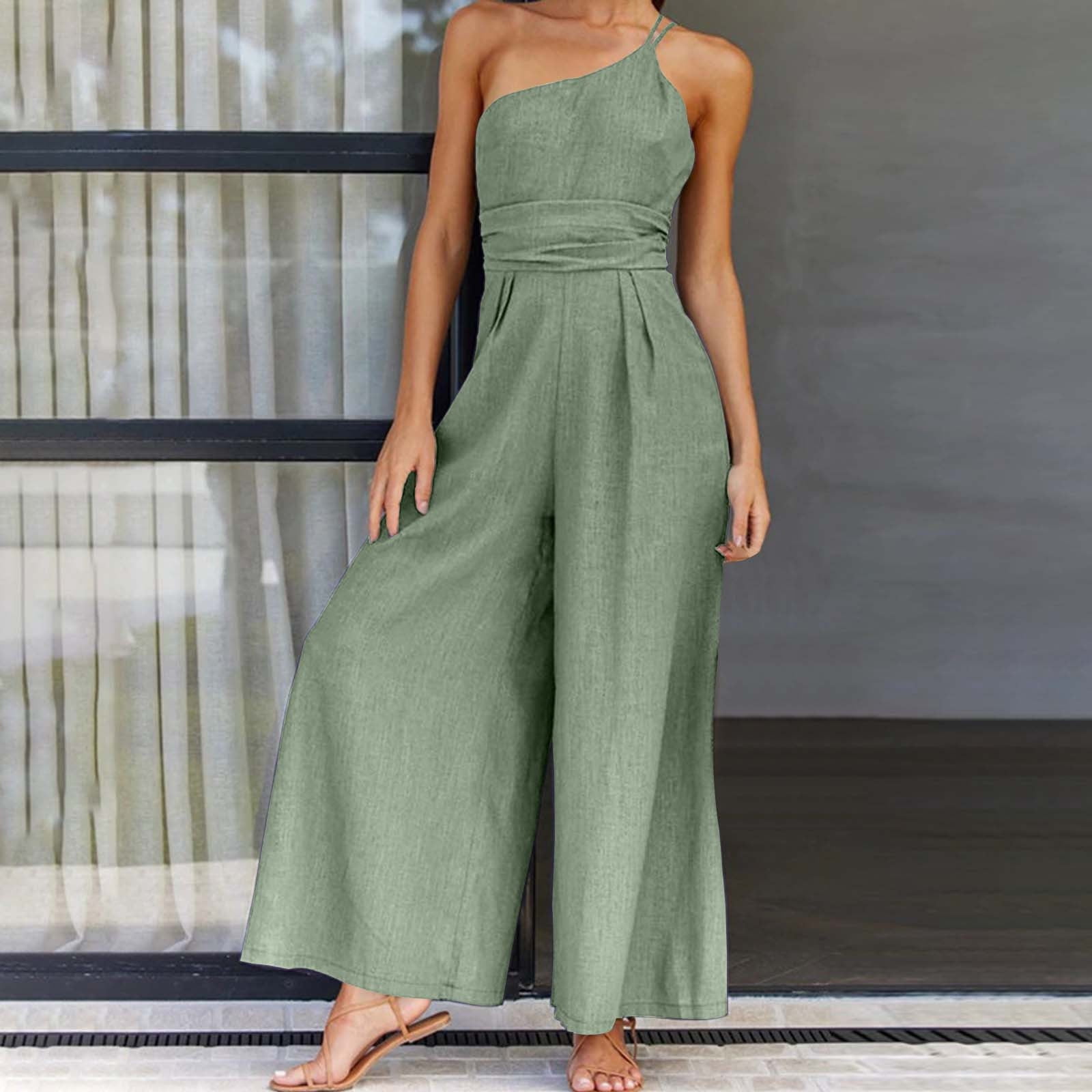 Loliuicca Women Summer Chiffon Jumpsuit Tube Top Mopping Loliuicca Women Summer Chiffon Jumpsuit Tube Top Mopping