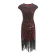 thumbnail image 1 of Wancir Women's Sparkly Sequin Mini Dress Shimmer Loose Short Shift Cocktail Party Dress with Fringe Hem, 1 of 3