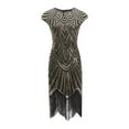 thumbnail image 1 of Wancir Women's Sparkly Sequin Mini Dress Shimmer Loose Short Shift Cocktail Party Dress with Fringe Hem, 1 of 3