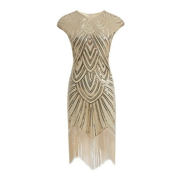 Wancir Women's Sparkly Sequin Mini Dress Shimmer Loose Short Shift Cocktail Party Dress with Fringe Hem