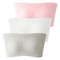 thumbnail image 1 of Wancir Women's Strapless Bralette Seamless Bandeau Stretchy Removable-Padded Bandeau Tube Top Bra 3 Packs, 1 of 7
