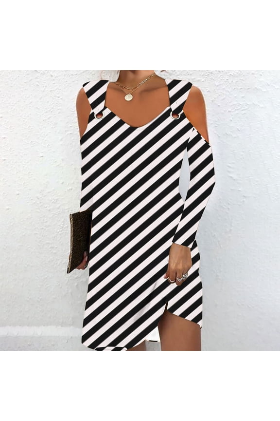 Wancir Women's Summer Maxi Dresses V Neck Cold Shoulder long Sleeve Casual Loose Long Split Dress