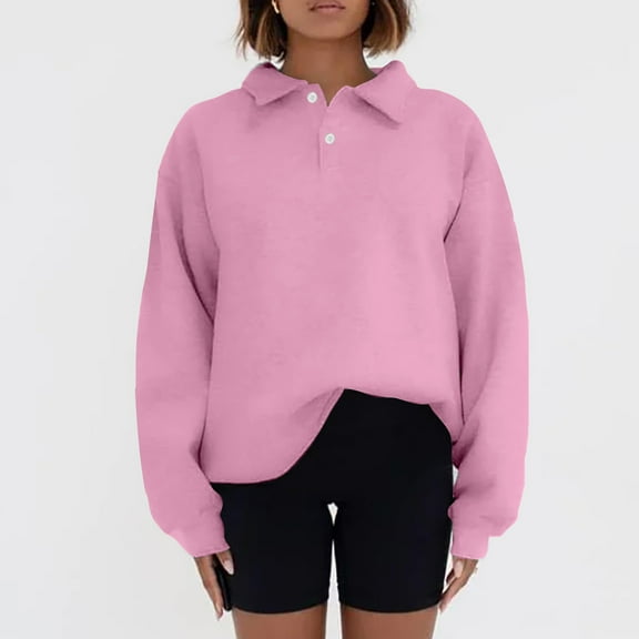 Wancir Women's Sweatshirts Casual Loose Button Henley Pullover Top High Low Split 2024 Fall Fashion Outfits