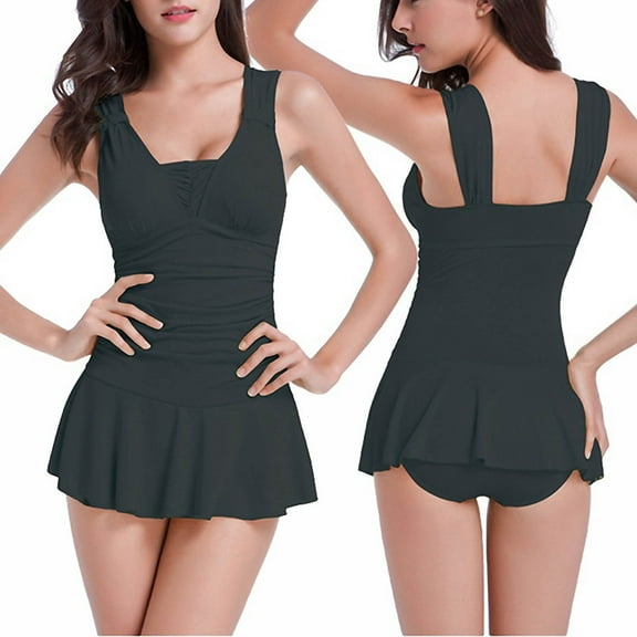 Wancir Women's Swimsuit 1 Piece Tummy Control High Waisted Push Up Swimwear Bathing Suits